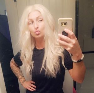 Beautiful blonde Human hair full lace stretch wig